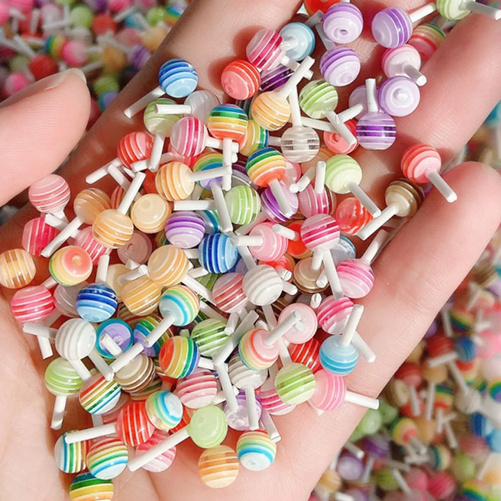 Top Trends: 20pcs / Bag 3D Colorful Lollipop Charms For Nail Art Decorations Resin 4 / 6mm Kawaii Bear Accessories Mini Design Nail Jewelry Bulk Shoppable Styles