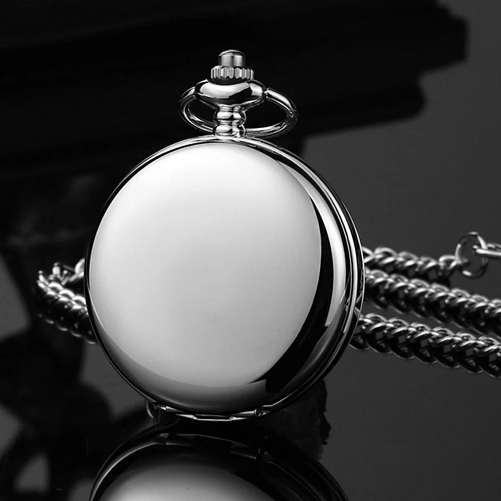 Top Trends: New Men&#039;s Quartz Pocket Watches Vintage Fashion Charm Silver Pocket FOB Watch Necklace Pendant With Chain Gifts CF1902 Shoppable Styles