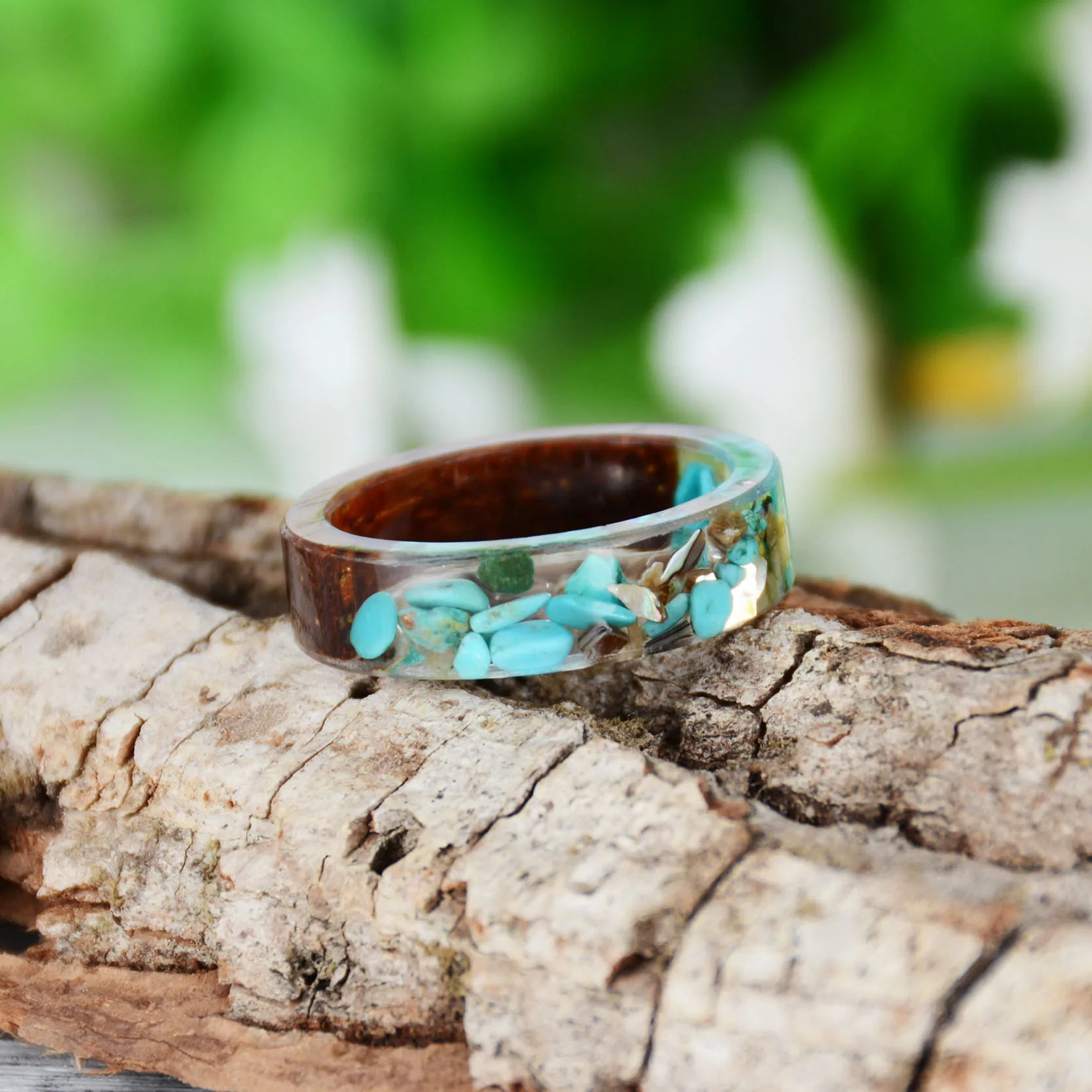 Top Trends: Wood Resin Ring Transparent Epoxy Resin Ring Fashion Handmade Dried Flower Wedding Jewelry Love Ring For Women 2019 New Design Shoppable Styles - Image 3