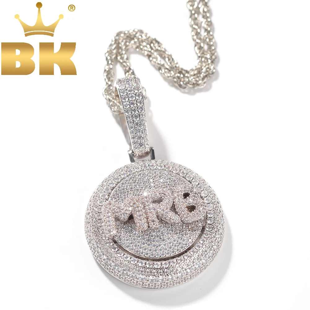 Top Trends: The Bling King Personalized Bubble Initial Letter Rotatable Pendant Necklace Full CZ Custom Spinning Pendant Hiphop Jewelry Shoppable Styles