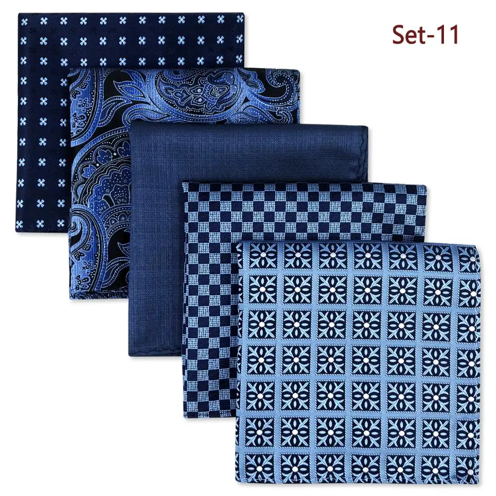 Top Trends: 5 Pieces Colorful Assorted Mens Pocket Square Silk Classic Handkerchief Set Gift Shoppable Styles