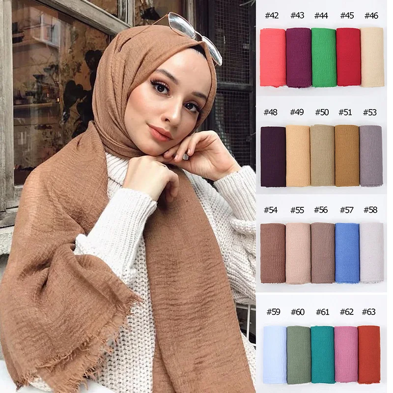 Top Trends: Hot Crinkle Cotton Hijab Scarf Women Scarves Bandana Turban Headscarf Muslim Shawl Africa Wrap Headband Islamic Shawls Headband Shoppable Styles