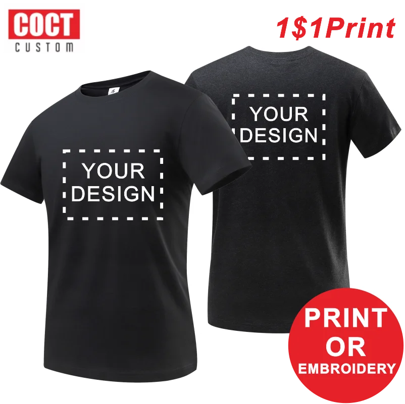 Top Trends: Cotton T Shirt Men Customized Text Diy Logo Your Own Design Photo Print Apparel Advertising T-shirt COCT 2022 Shoppable Styles