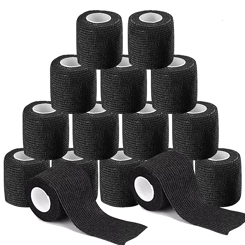 Top Trends: 1pcs Black Tape Tattoo Handle Bandage Sport Wrap Tape Self Adhesive Elastic Bandage Tape Tattoo Permanent Makeup Accessories Shoppable Styles